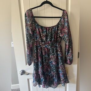 Kohl's Floral Long Sleeve Kids Dress - Pink, Blue, Black